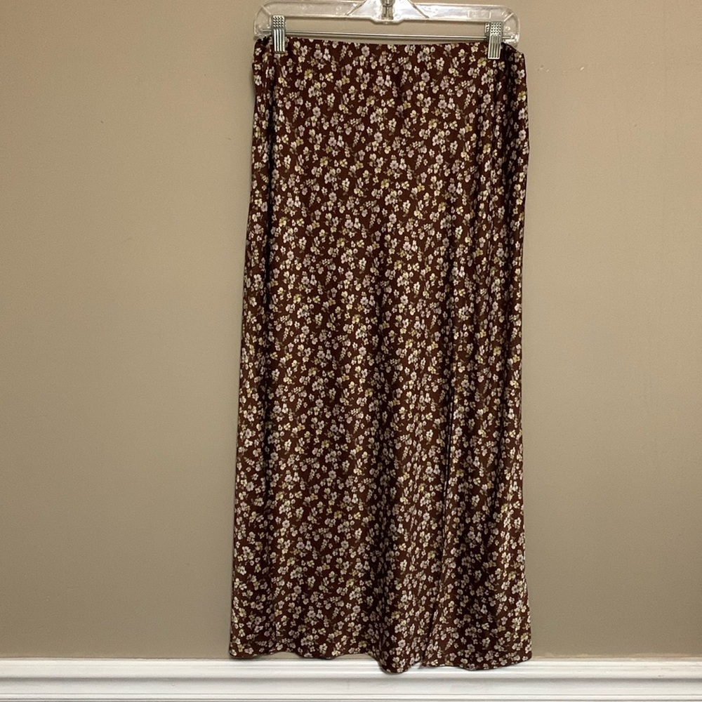 AUDREY PARKS X Francesca’s Women’s Floral Brown Maxi Skirt Grannycore XL